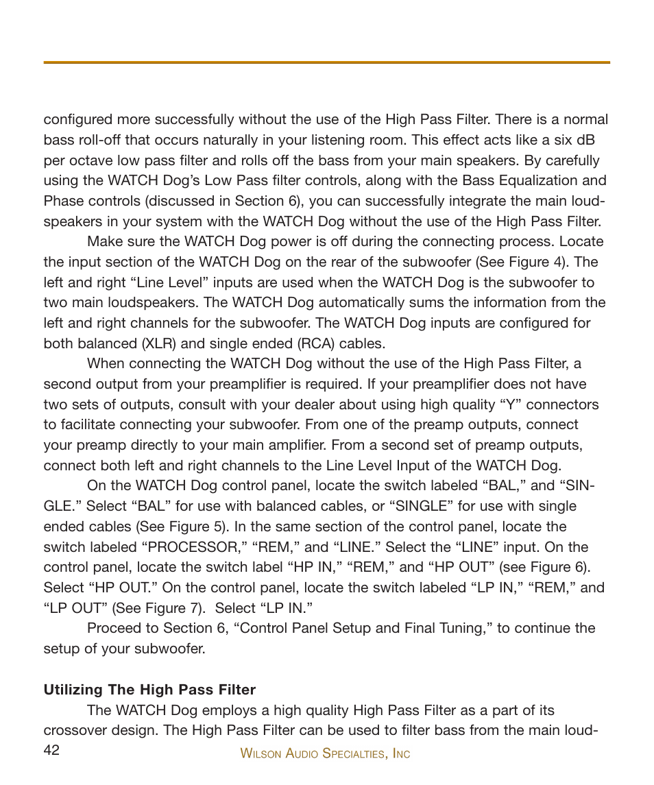 Wilson Audio WATCH Dog Subwoofer Series-2 User Manual | Page 42 / 87
