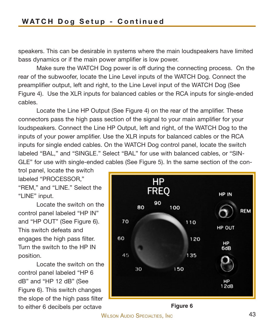 Wilson Audio WATCH Dog Subwoofer Series-2 User Manual | Page 43 / 87