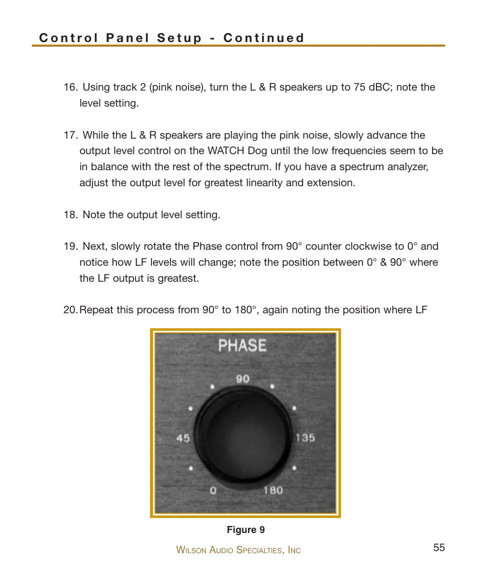 Wilson Audio WATCH Dog Subwoofer Series-2 User Manual | Page 55 / 87