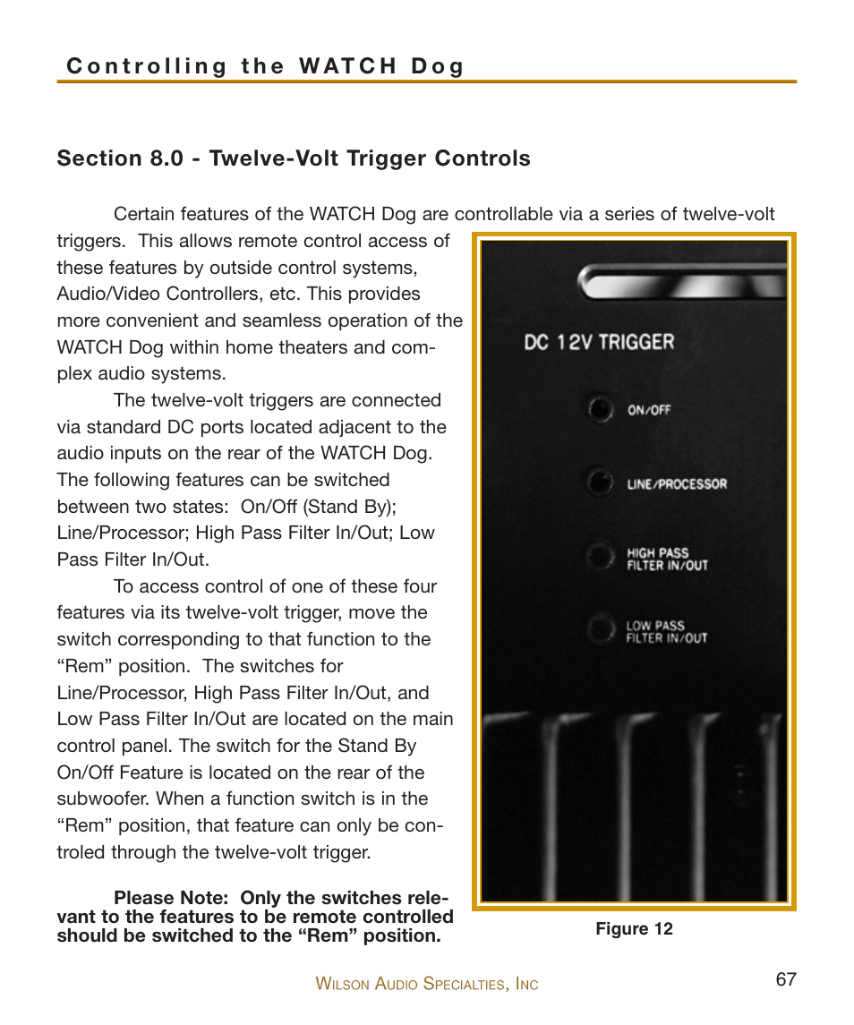 Wilson Audio WATCH Dog Subwoofer Series-2 User Manual | Page 67 / 87