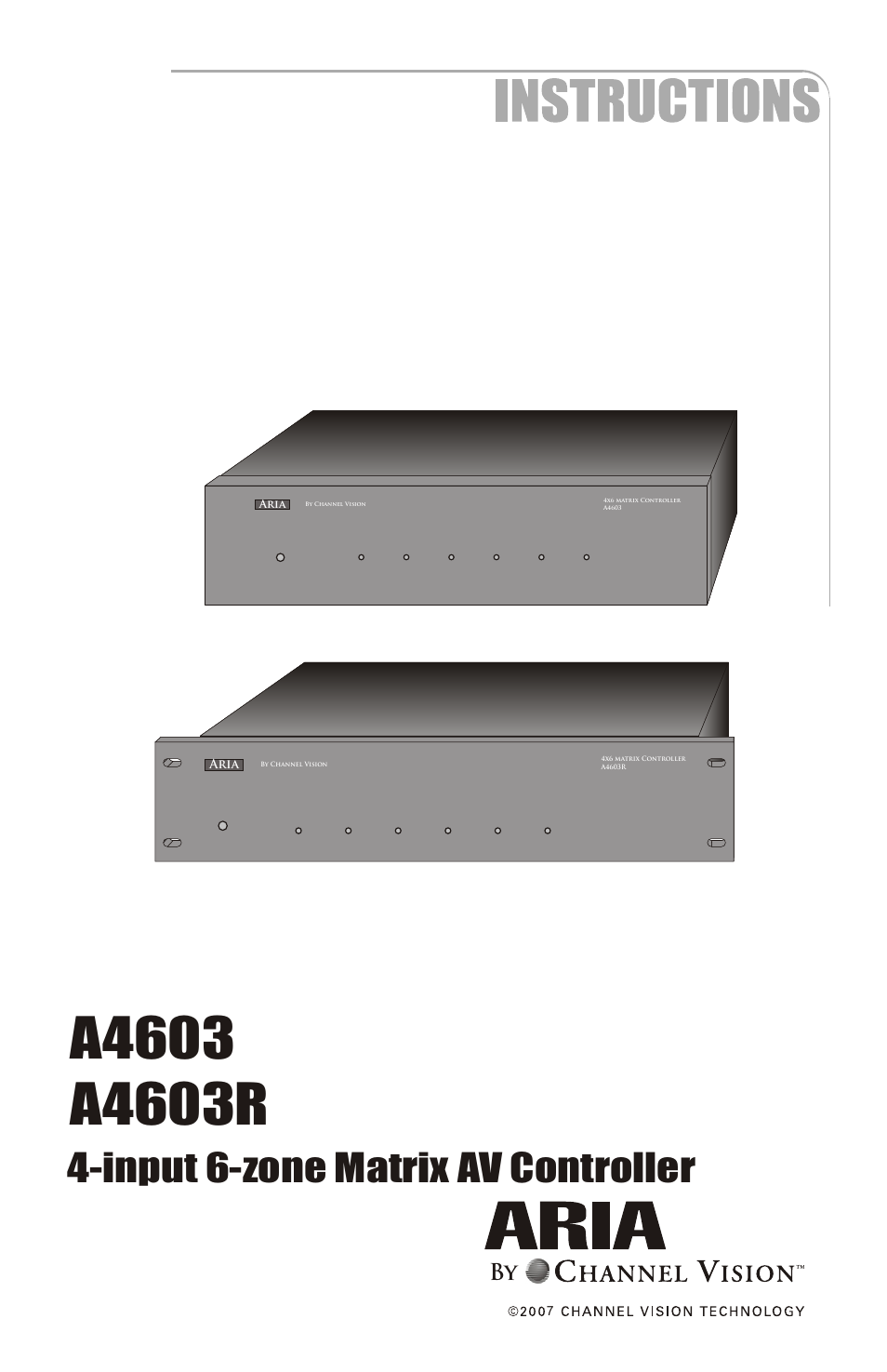 Channel Vision A4603 User Manual | 12 pages