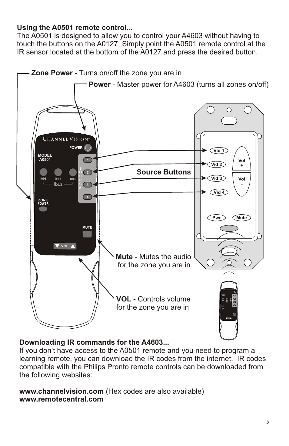 Front rear, A4603 | Channel Vision A4603 User Manual | Page 5 / 12