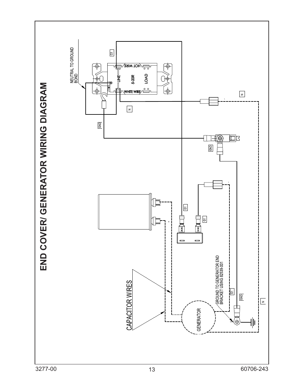 End cover/ genera tor wiring diagram | Winco WT3000H/C User Manual | Page 13 / 16