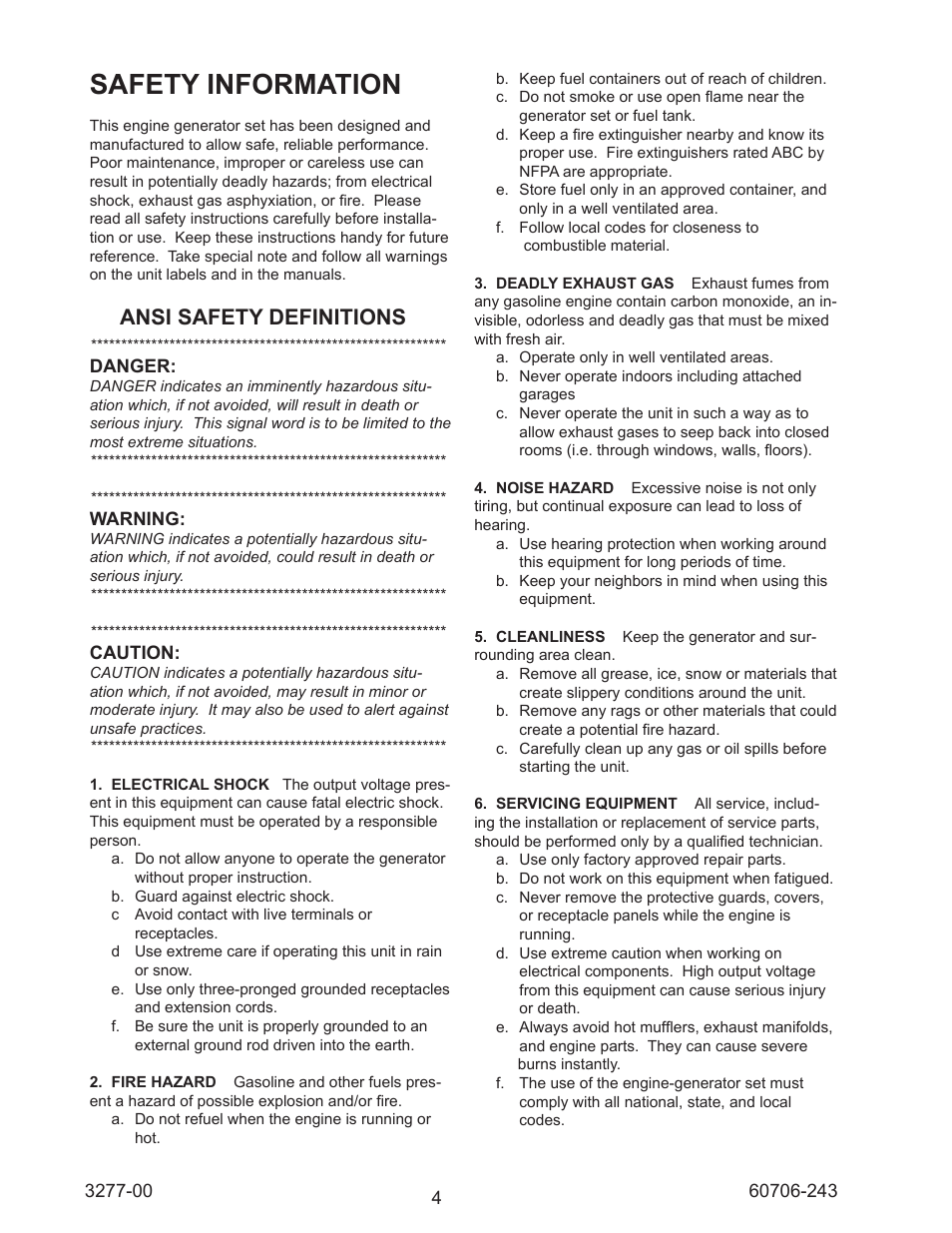 Safety information, Ansi safety definitions | Winco WT3000H/C User Manual | Page 4 / 16