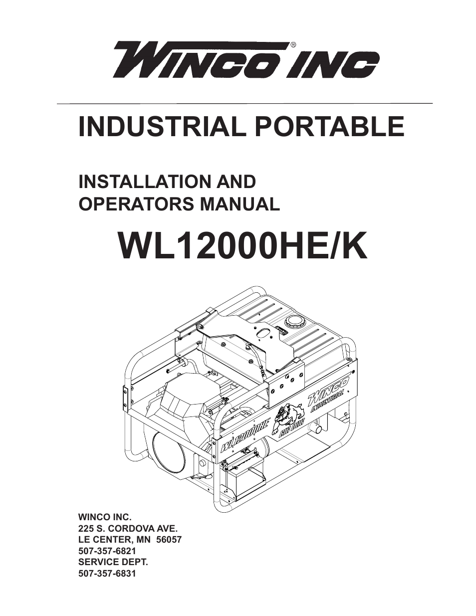 Winco WL12000HE/K User Manual | 16 pages