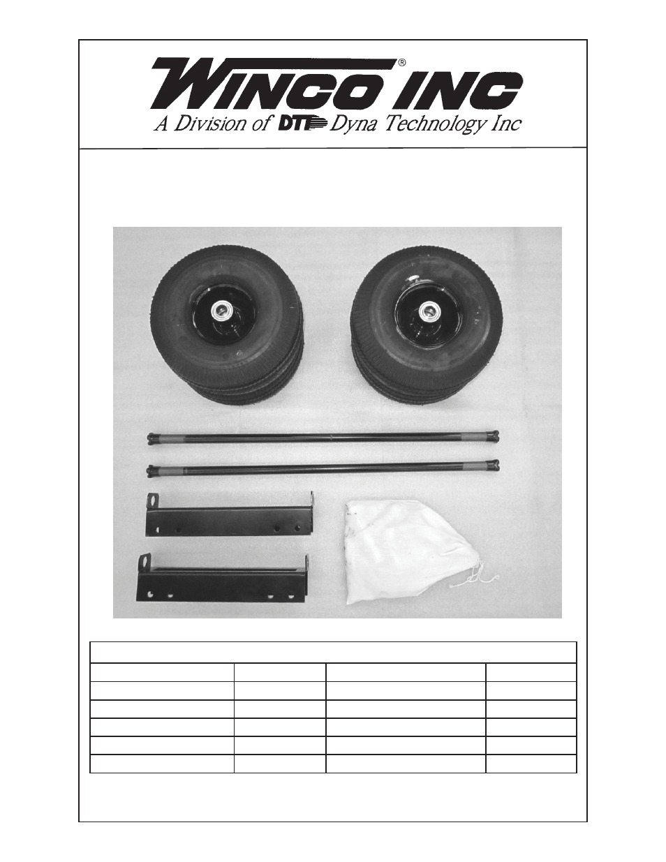 Winco 4-Wheel Dolly Kit Assembly Instructions For 6kW Gen-Sets User Manual | 4 pages