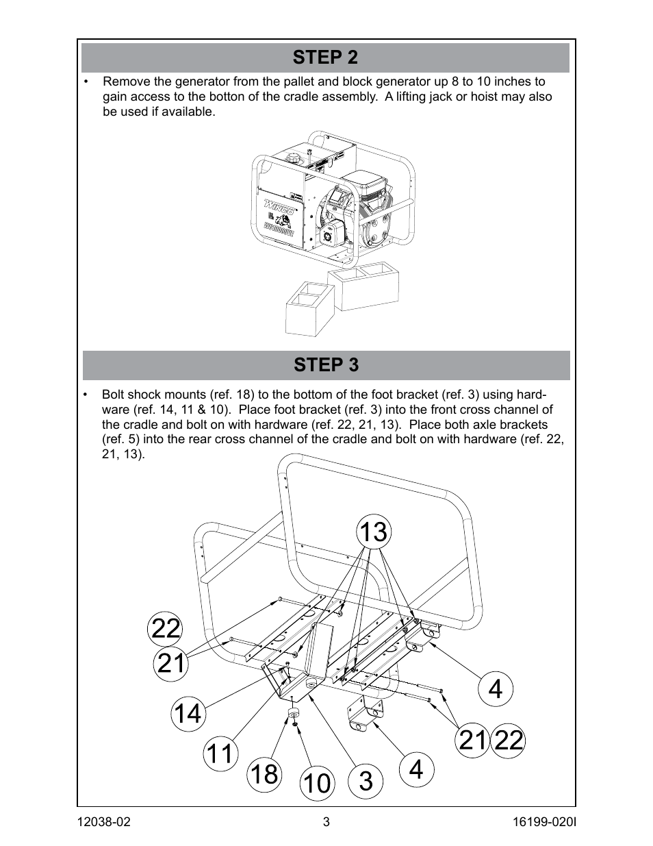 Step 2 step 3 | Winco WC10000VE Dolly Kit Assembly Instructions User Manual | Page 3 / 4