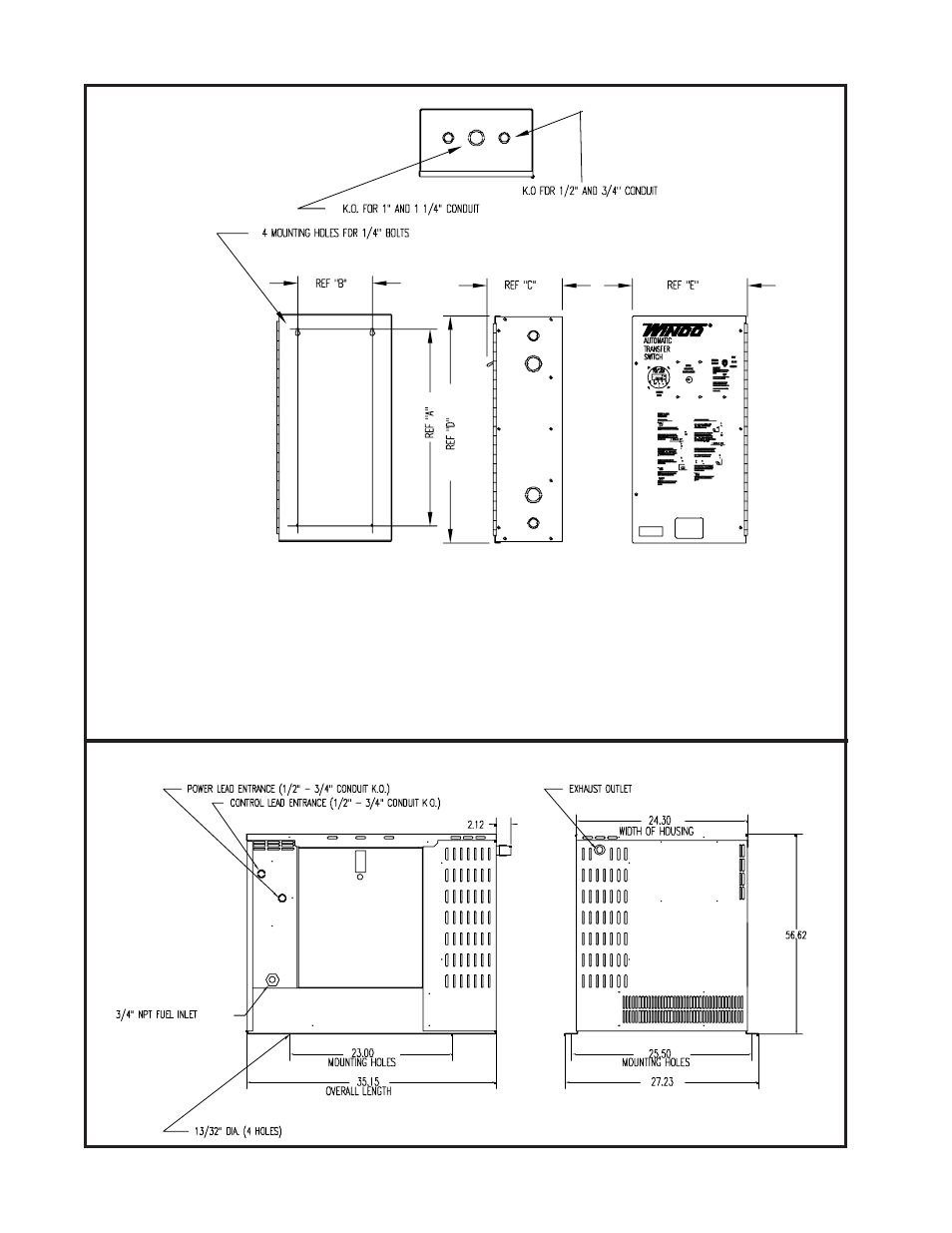 Ats panel outline dimensions pss8000 layout | Winco PSS20000 User Manual | Page 24 / 29