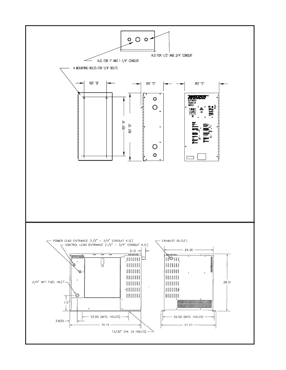 Non-ul ats panel outline dimensions pss8000 layout | Winco PSS20000/C User Manual | Page 24 / 29