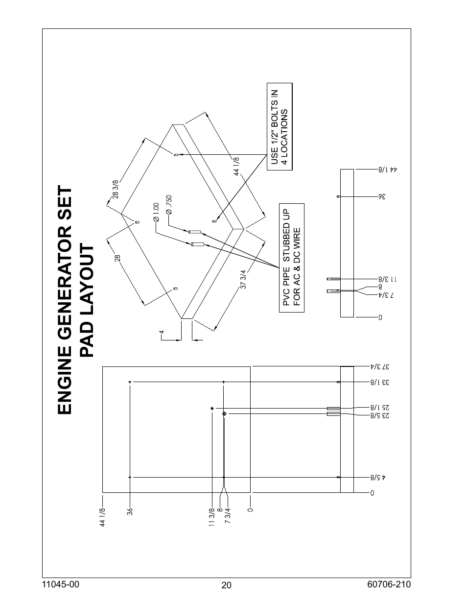 Engine genera tor set pad la yout | Winco ULPSS8B4W/E User Manual | Page 20 / 24