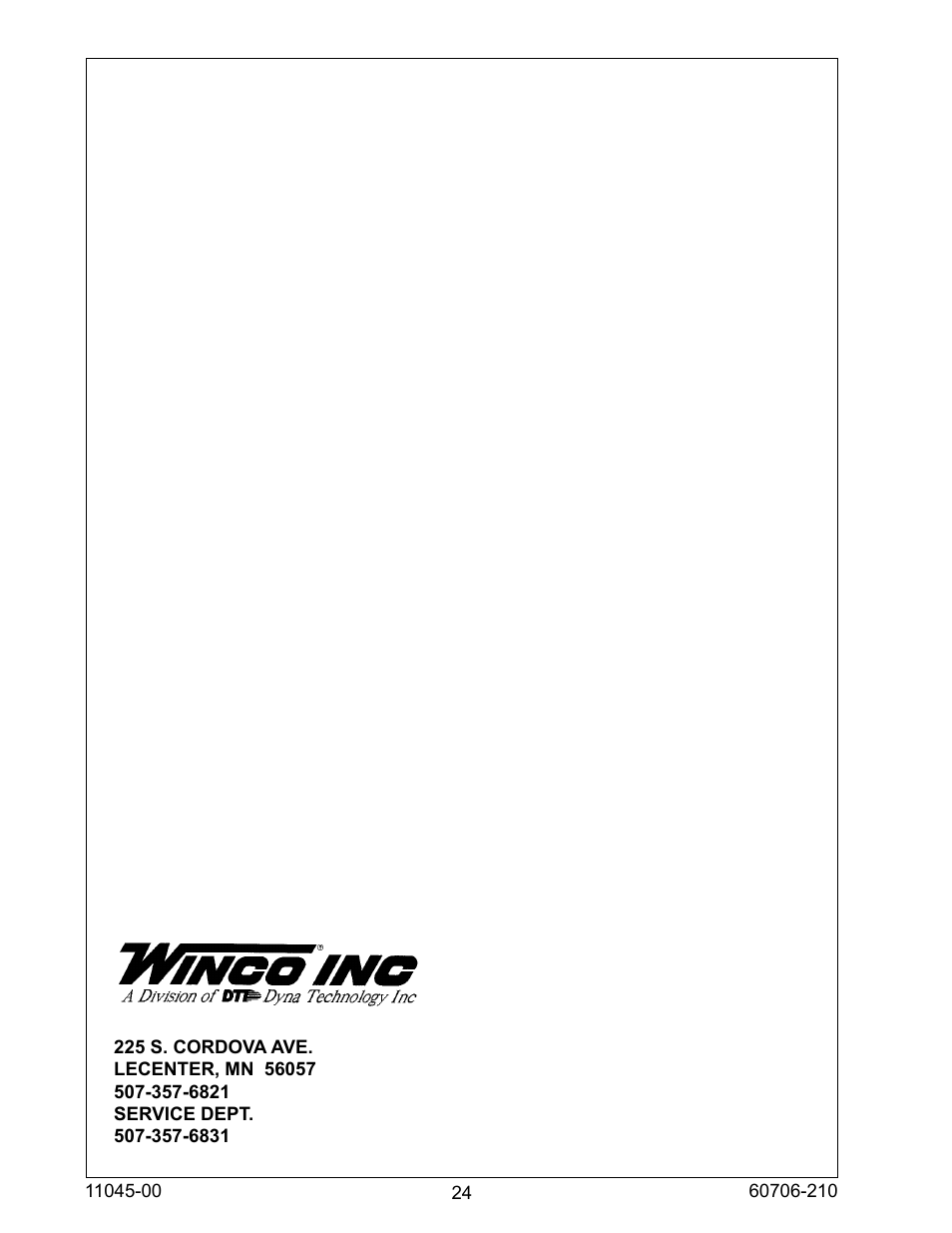 Winco ULPSS8B4W/E User Manual | Page 24 / 24