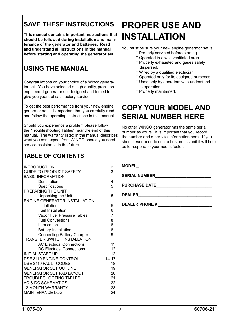 Winco ULPSS8B2W/E User Manual | Page 2 / 24