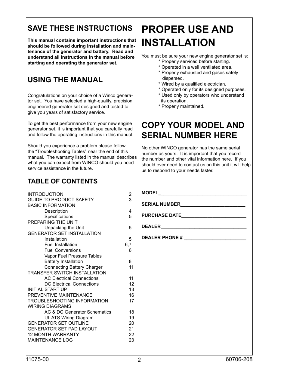 Winco ULPSS12H4W/E User Manual | Page 2 / 24