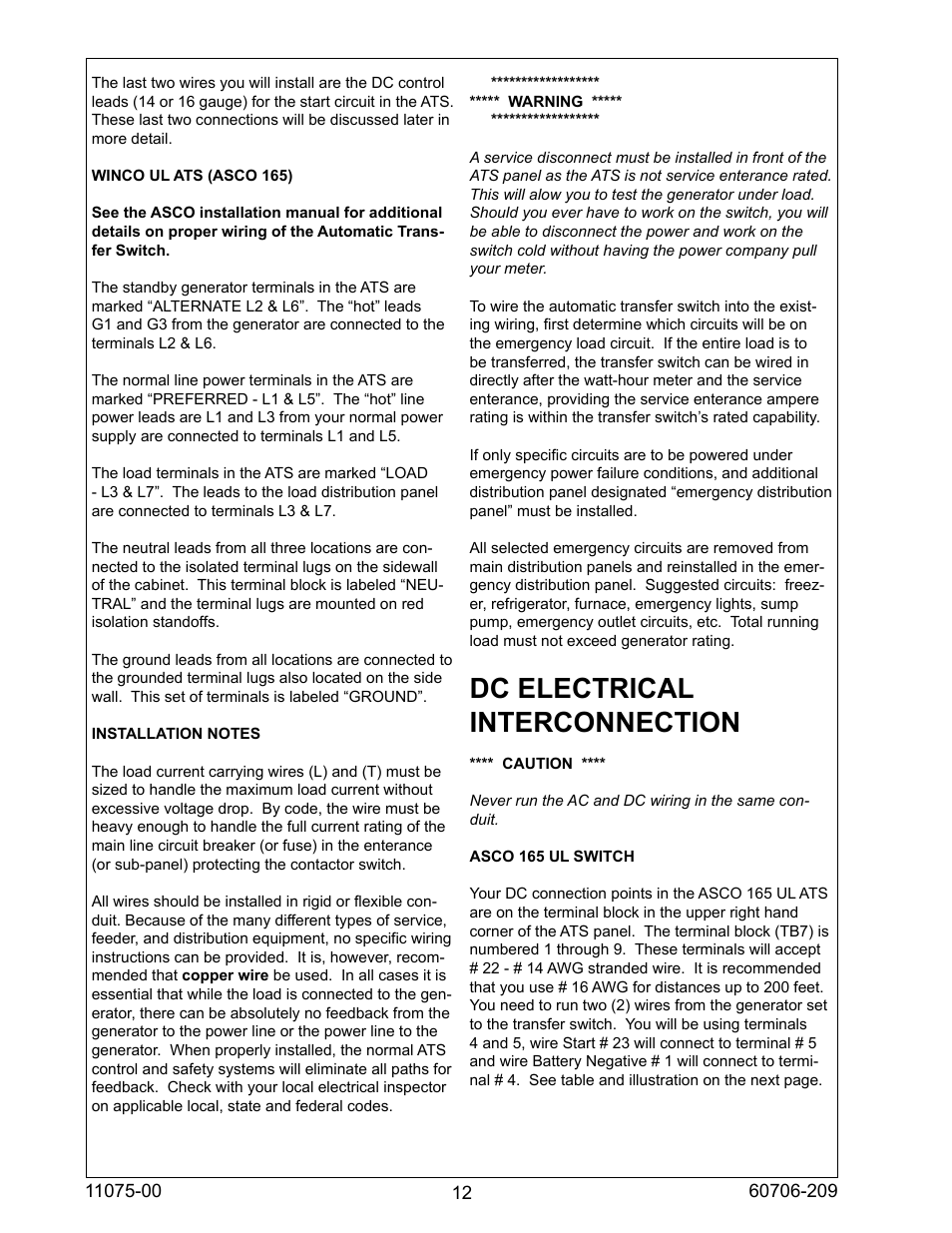 Dc electrical interconnection | Winco ULPSS12H2W/E User Manual | Page 12 / 24