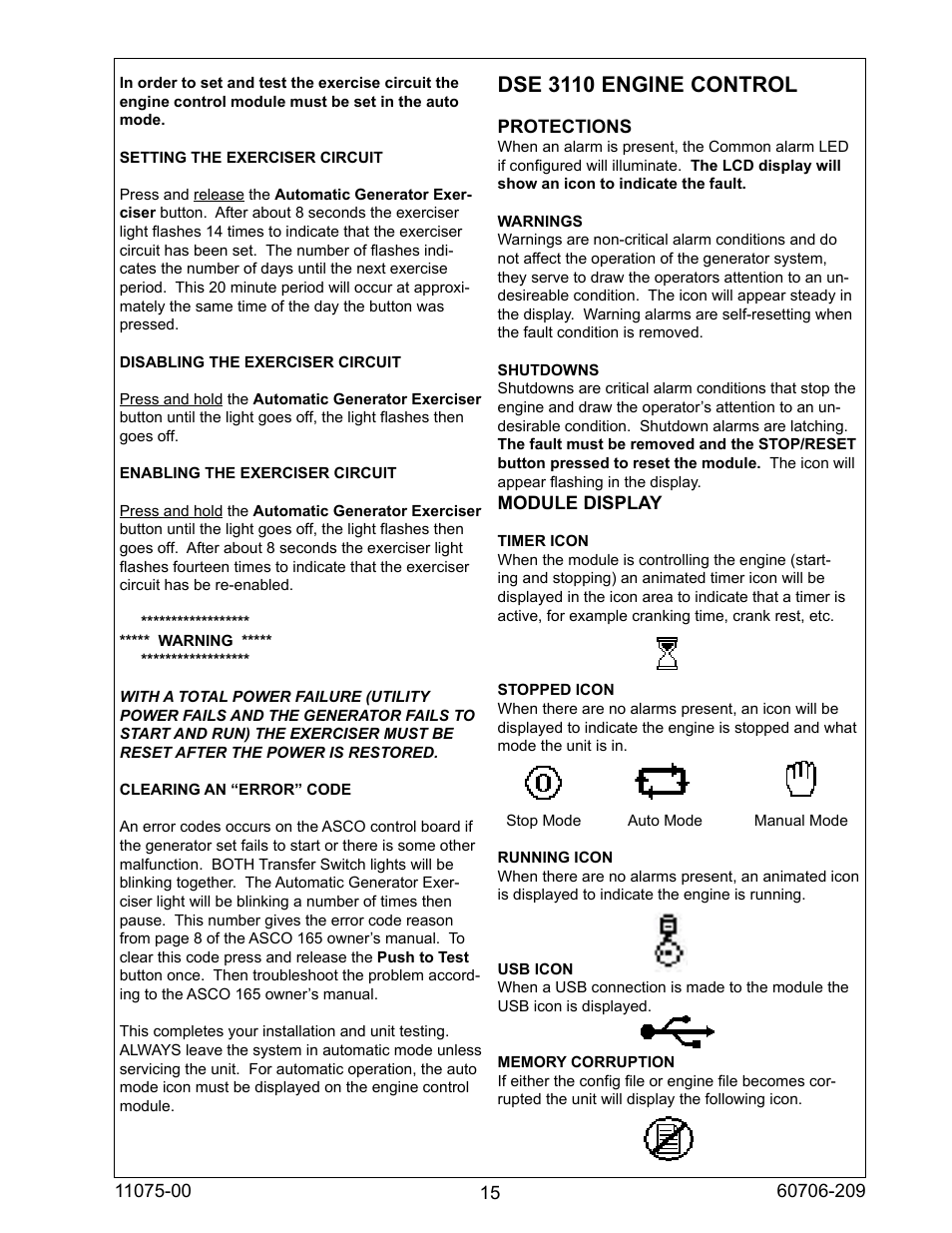 Dse 3110 engine control | Winco ULPSS12H2W/E User Manual | Page 15 / 24