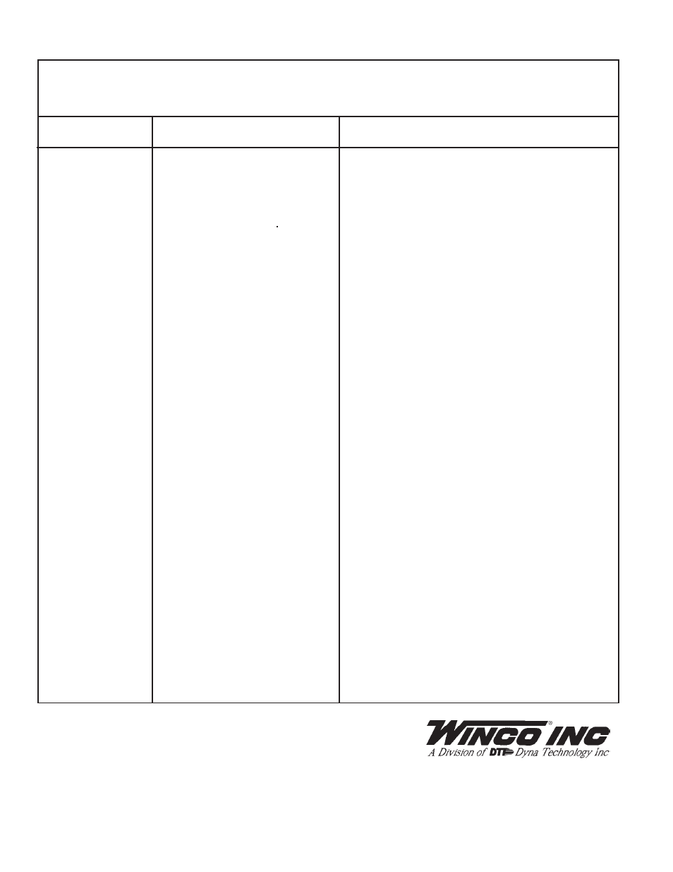 Maintenance log | Winco PSS15B2W/D User Manual | Page 20 / 20