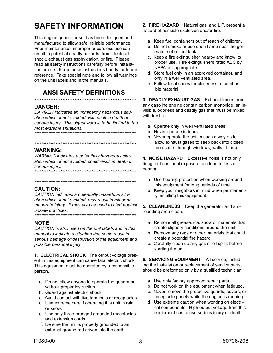 Safety information, Ansi safety definitions | Winco ULPSS15B4W/E User Manual | Page 3 / 24