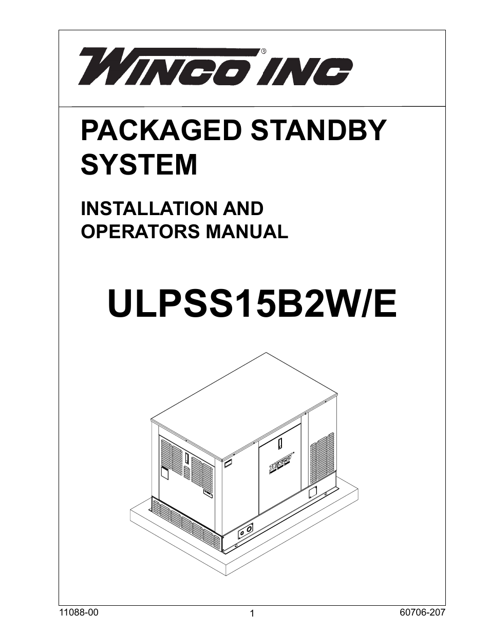 Winco ULPSS15B2W/E User Manual | 28 pages