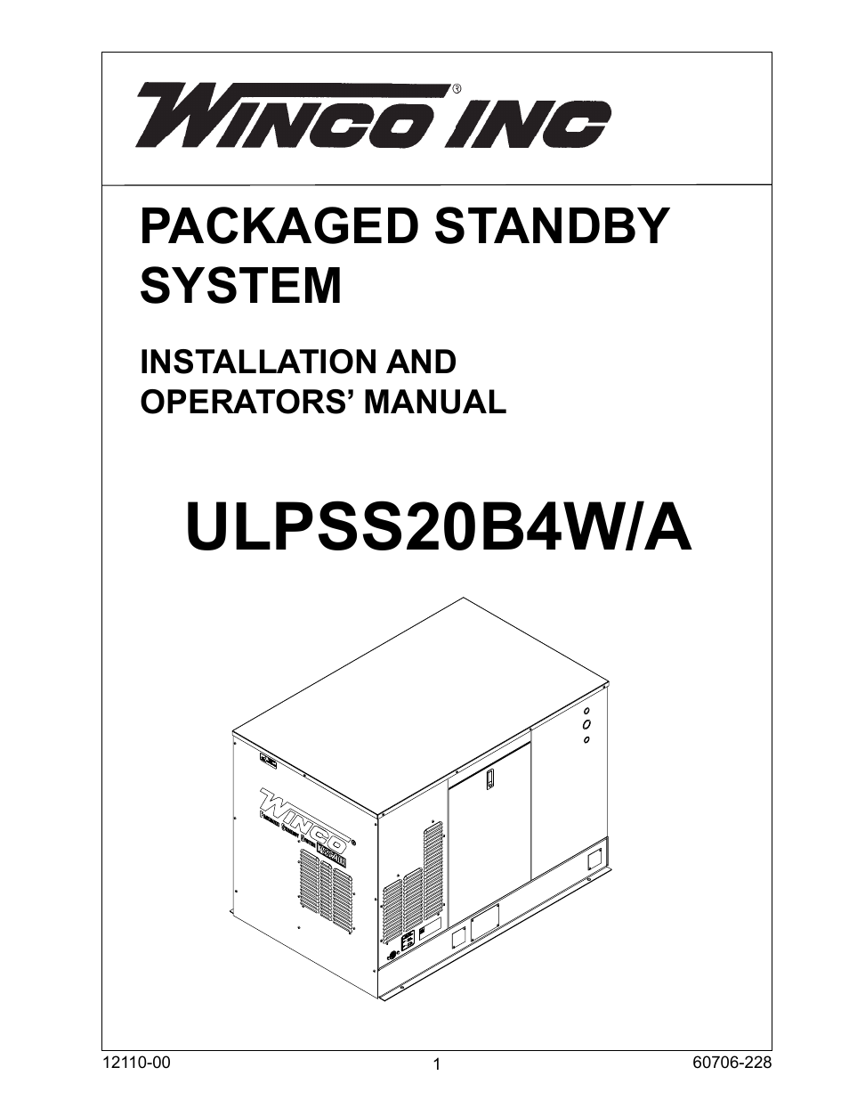 Winco ULPSS20B4W/A User Manual | 28 pages