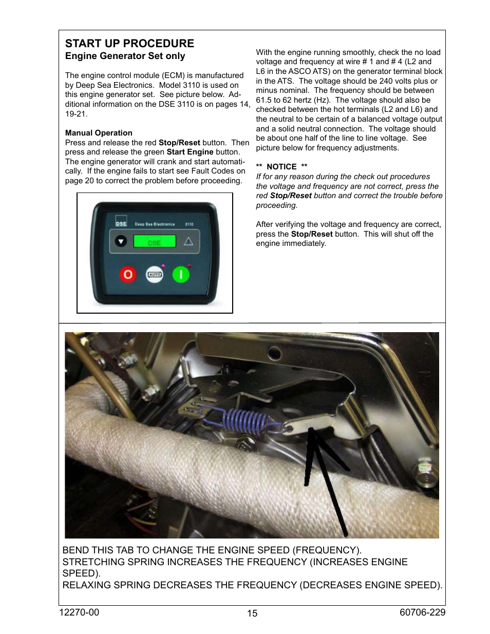 Start up procedure | Winco ULPSS20B2W/A User Manual | Page 15 / 28