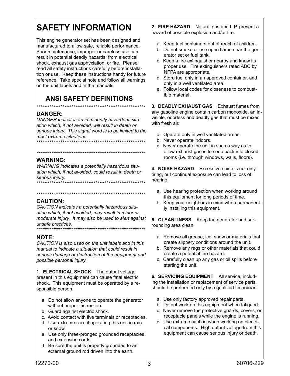 Safety information, Ansi safety definitions | Winco ULPSS20B2W/A User Manual | Page 3 / 28