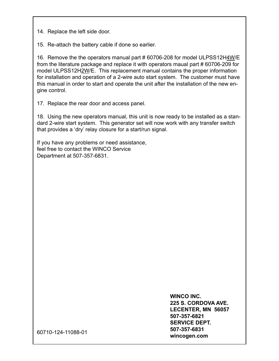 Winco 2-Wire Conversion Instructions ULPSS12H2W/E User Manual | Page 3 / 3