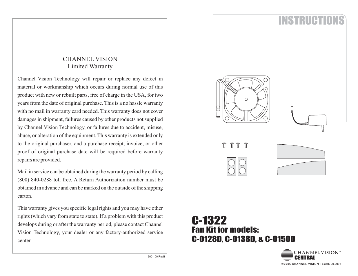Channel Vision C-0138D User Manual | 2 pages