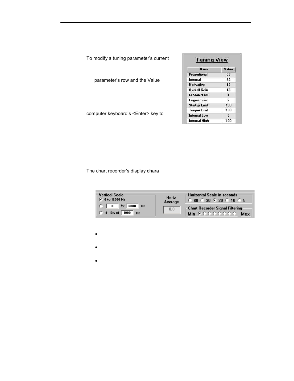 Tuning view, Chart recorder | Winco DPG-2145-001 User Manual | Page 33 / 53