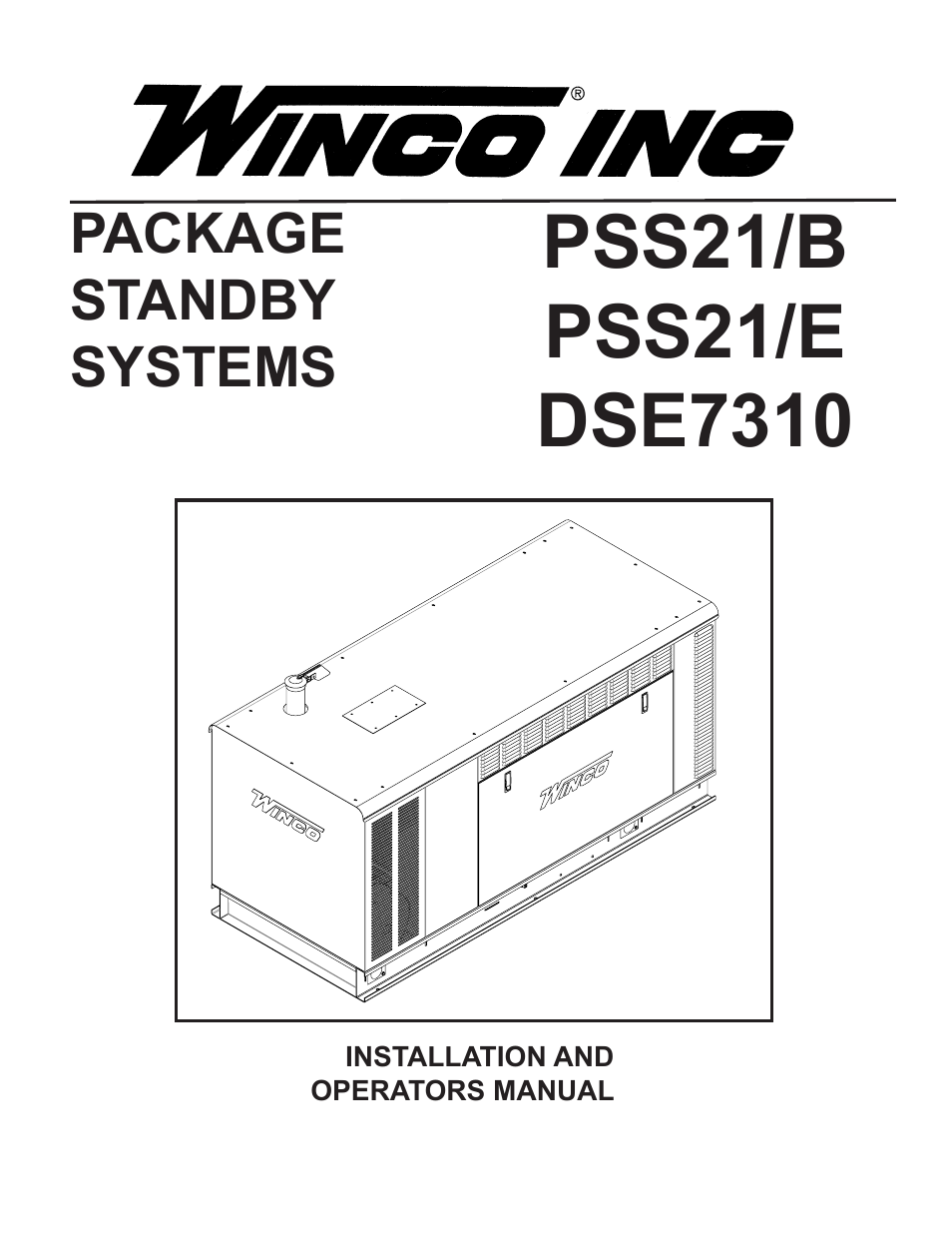 Winco ULPSS21/E WITH DSE 7310 ENGINE CONTROL User Manual | 20 pages