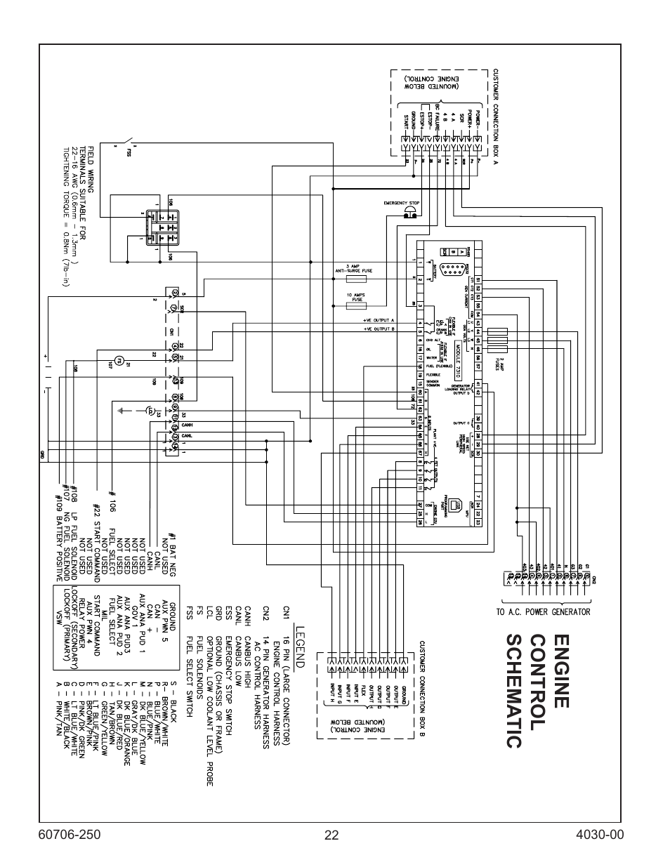 Engine control schema tic | Winco ULPSS40/I WITH DSE 7310 ENGINE CONTROL (2014) User Manual | Page 22 / 24