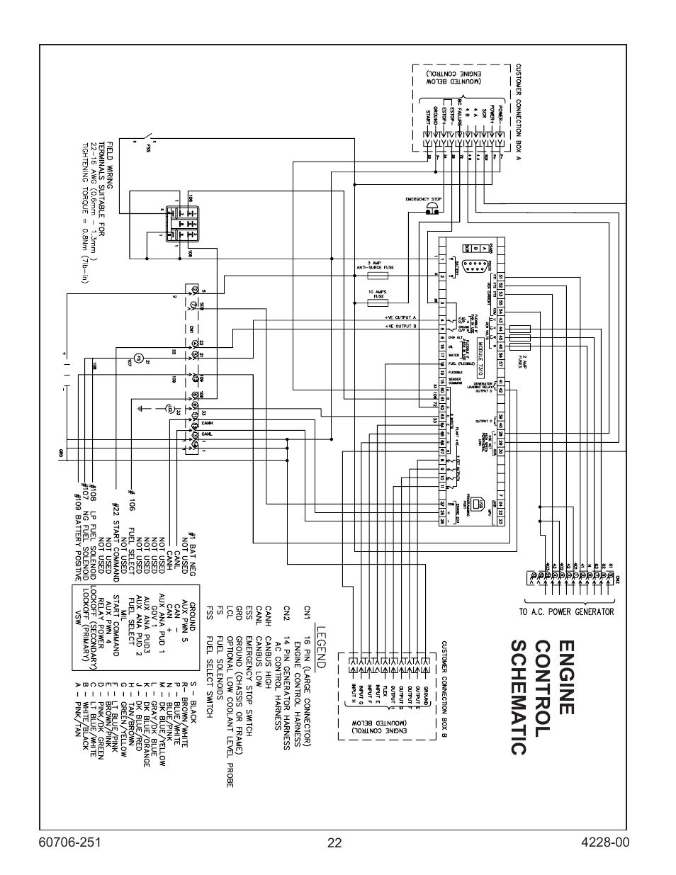 Engine control schema tic | Winco ULPSS90/D WITH DSE 7310 CONTROL (2014) User Manual | Page 22 / 24