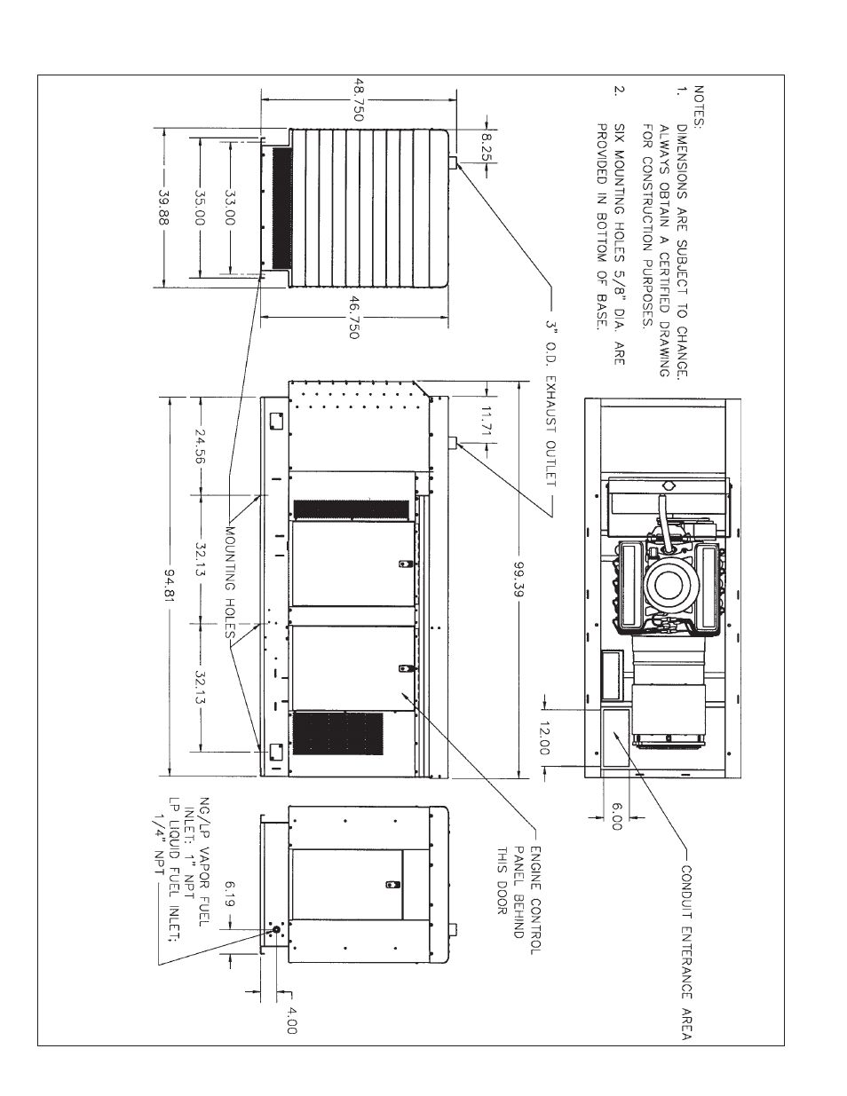 Pss50 & 75ls outline dra wing and wiring entrance | Winco PSS75LS/B User Manual | Page 18 / 20