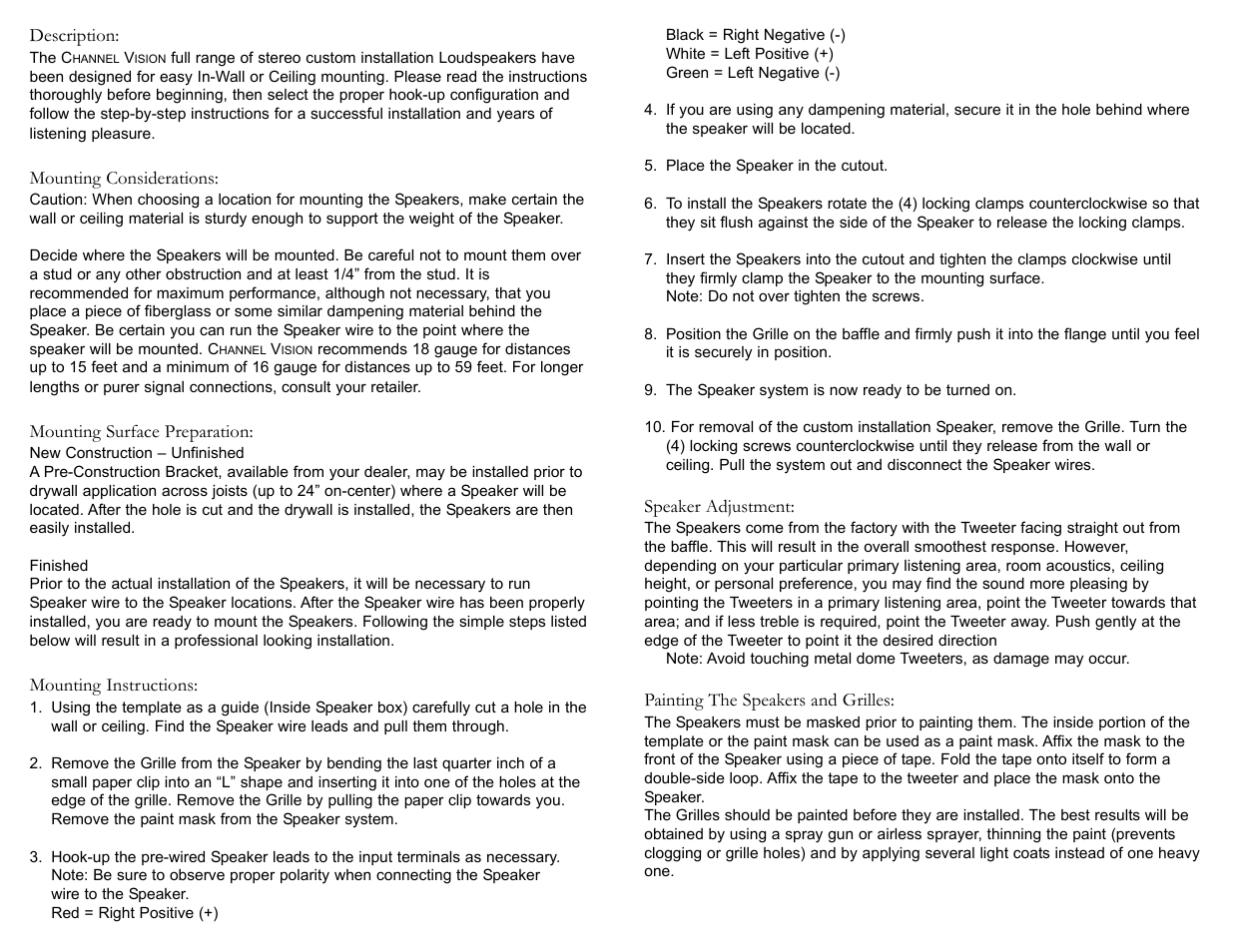 Channel Vision SOPRANO IW601 User Manual | Page 2 / 2