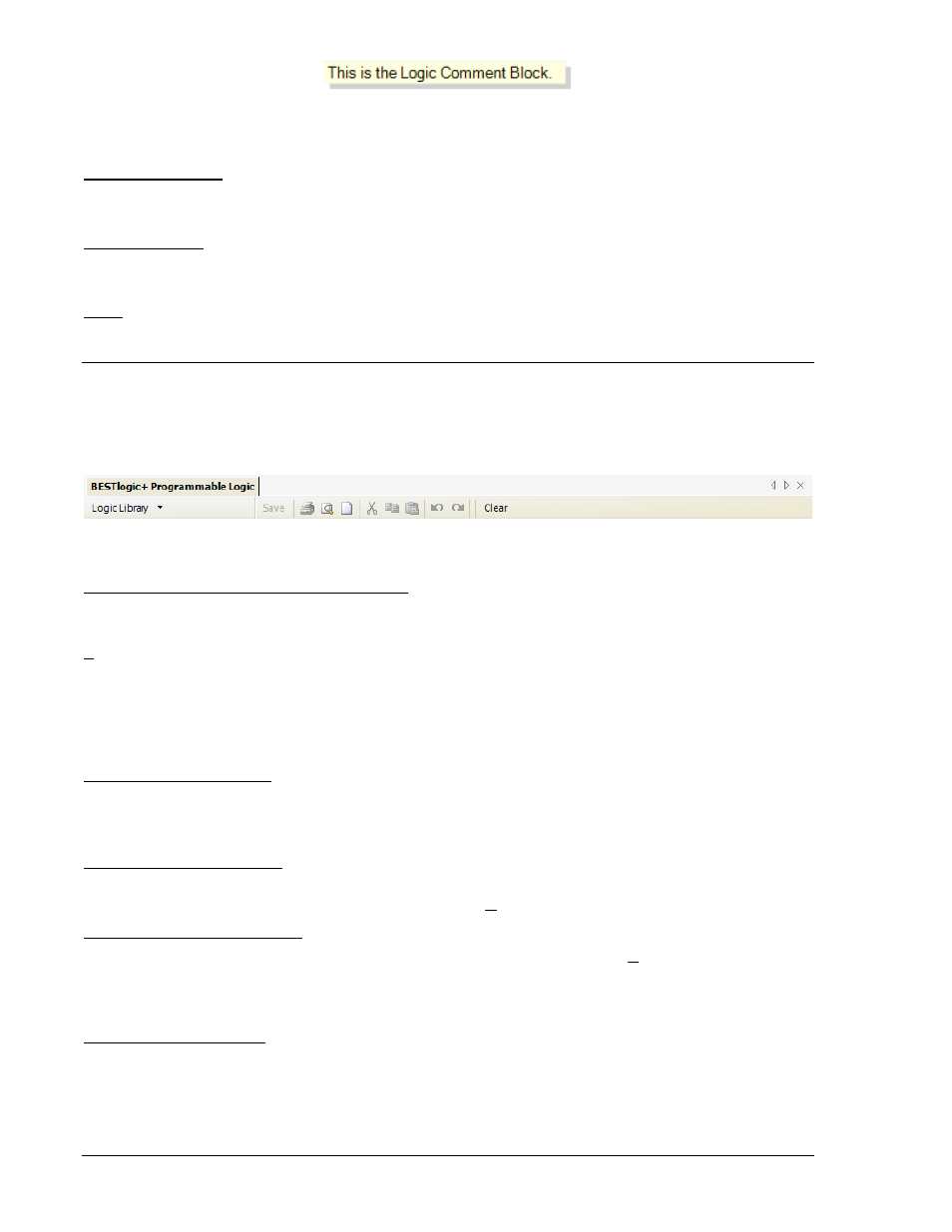 Elements, Protective elements, Control elements | Other, Bestlogic+ file management, Saving a bestlogic+ programmable logic file, Opening a bestlogic+ file, Uploading a bestlogic+ file, Downloading a bestlogic+ file, Printing a bestlogic+ file | Winco DGC-2020 User Manual | Page 108 / 193