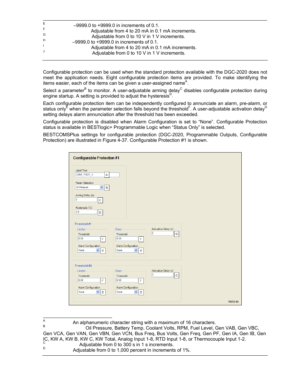 Configurable protection, Configurable protection -37, Figure 4-37. configurable protection settings -37 | Winco DGC-2020 User Manual | Page 107 / 338