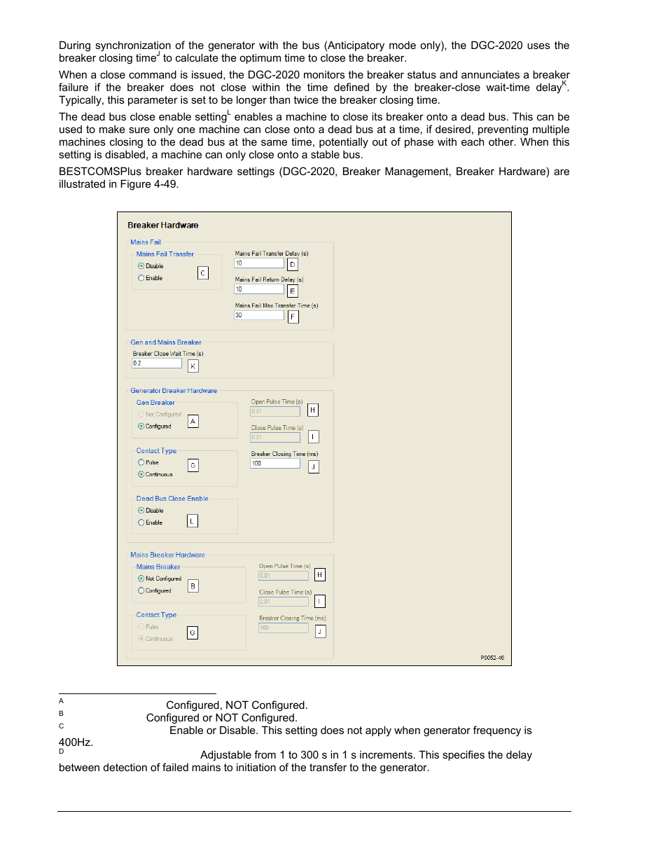 Figure 4-49. breaker hardware settings -52 | Winco DGC-2020 User Manual | Page 122 / 338