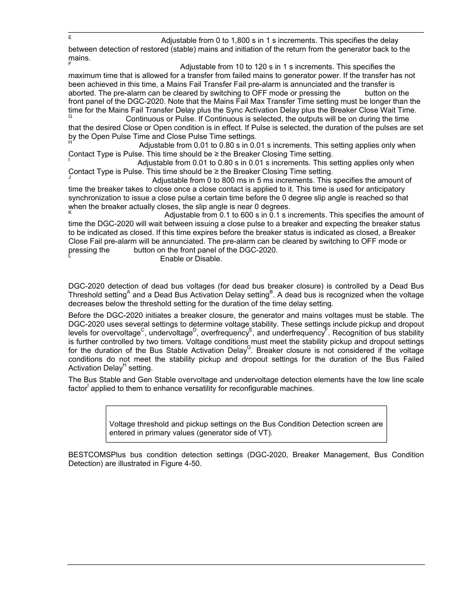 Bus condition detection, Bus condition detection -53 | Winco DGC-2020 User Manual | Page 123 / 338