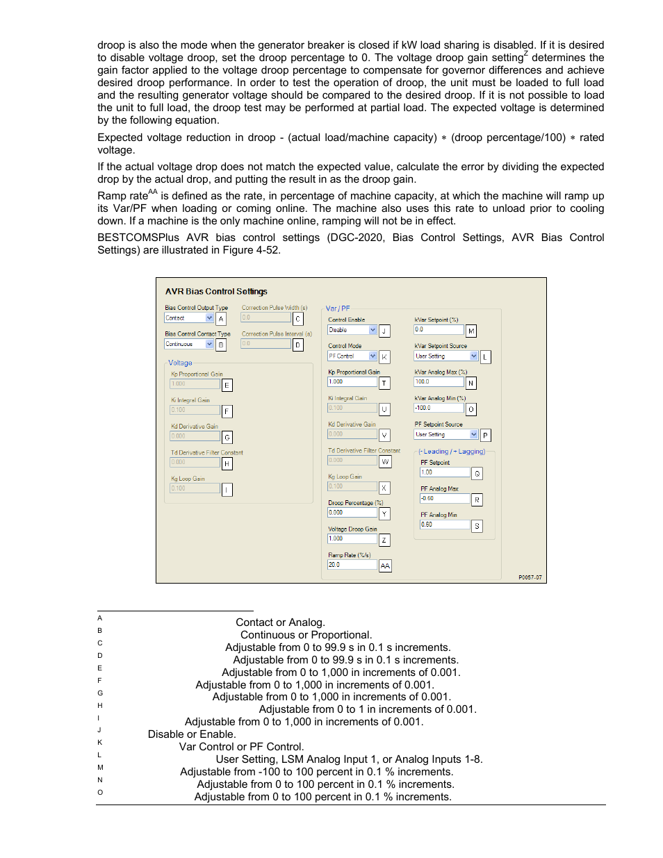 Figure 4-52. avr bias control settings -57 | Winco DGC-2020 User Manual | Page 127 / 338