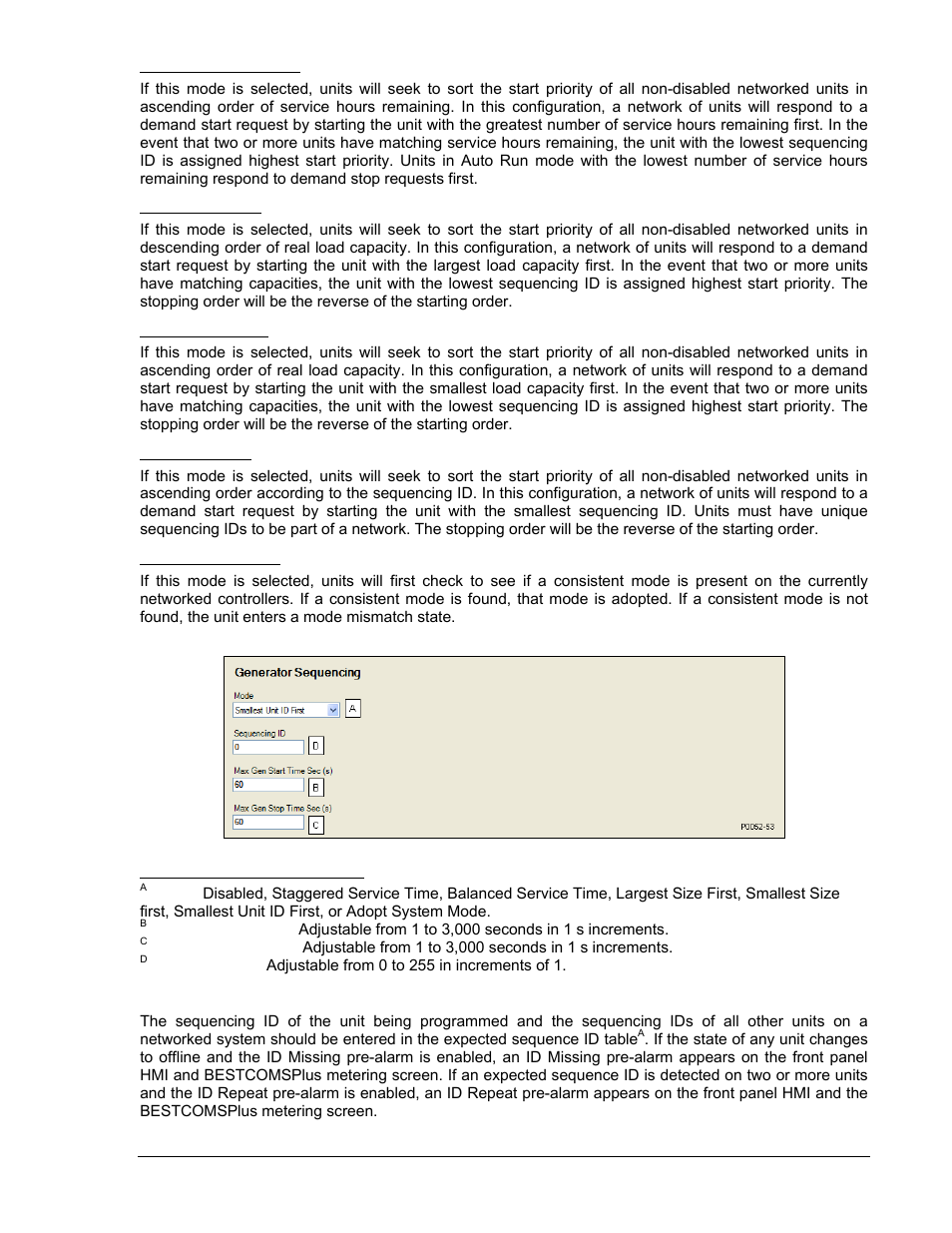 Balanced service time, Largest size first, Smallest size first | Smallest unit id, Adopt system mode, Network configuration, Network configuration -63, Figure 4-58. generator sequencing -63 | Winco DGC-2020 User Manual | Page 133 / 338