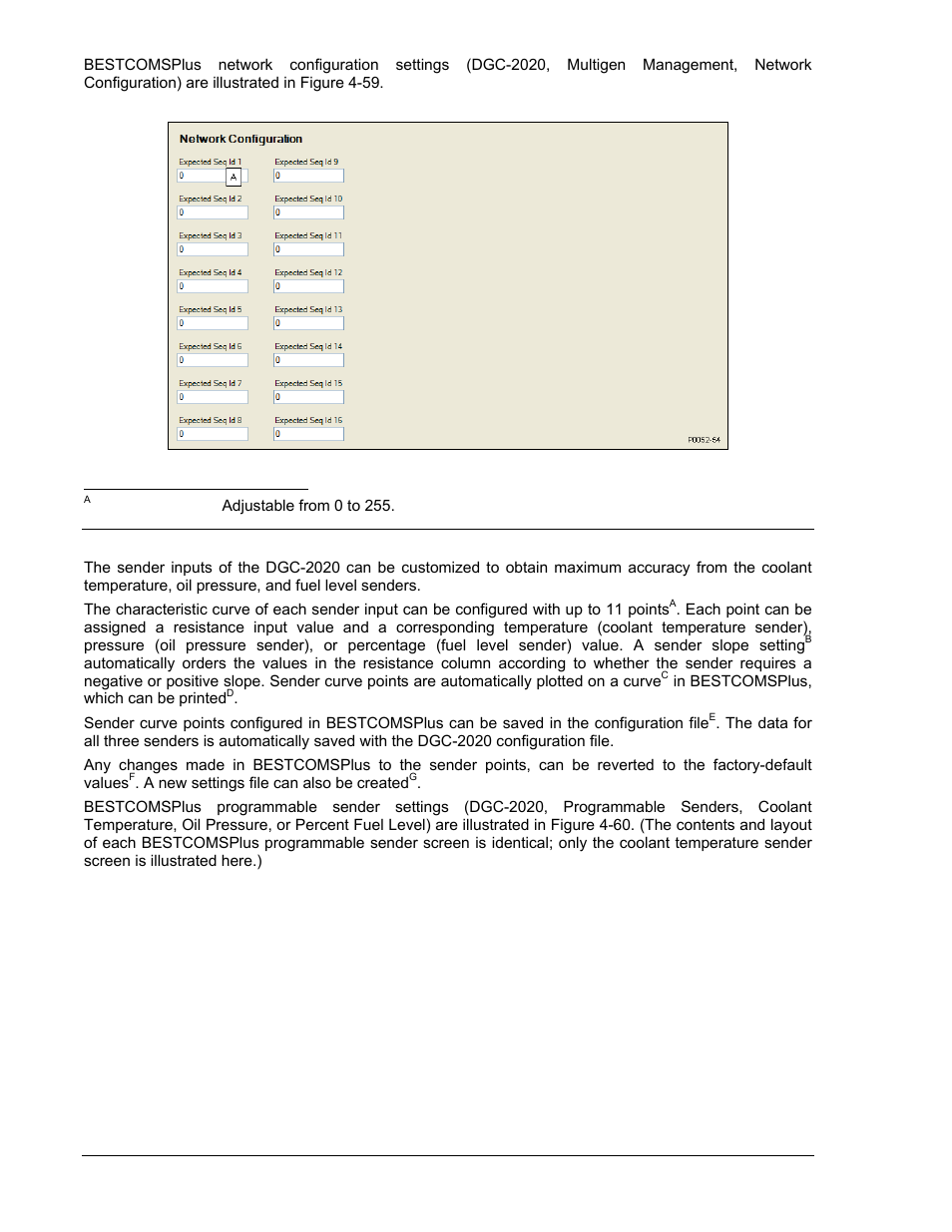 Programmable senders, Programmable senders -64, Figure 4-59. network configuration settings -64 | Winco DGC-2020 User Manual | Page 134 / 338