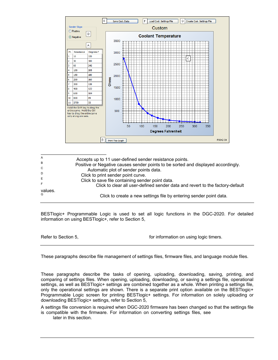 Bestlogic+ programmable logic, Logic timers, File management | Settings files, Bestlogic+ programmable logic -65, Logic timers -65, File management -65, Settings files -65, Figure 4-60. programmable senders settings -65 | Winco DGC-2020 User Manual | Page 135 / 338