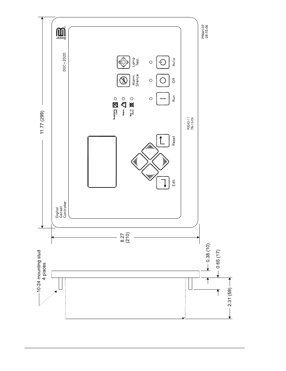 Figure 6-2. overall dimensions -2 | Winco DGC-2020 User Manual | Page 188 / 338