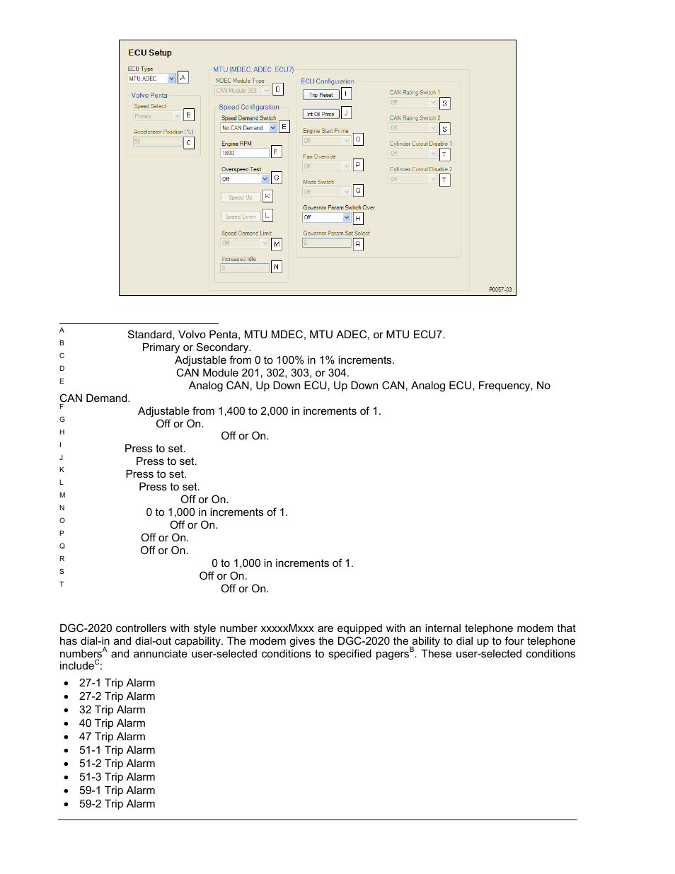 Modem setup (optional), Modem setup (optional) -18, Figure 4-17. ecu setup -18 | Winco DGC-2020 User Manual | Page 88 / 338