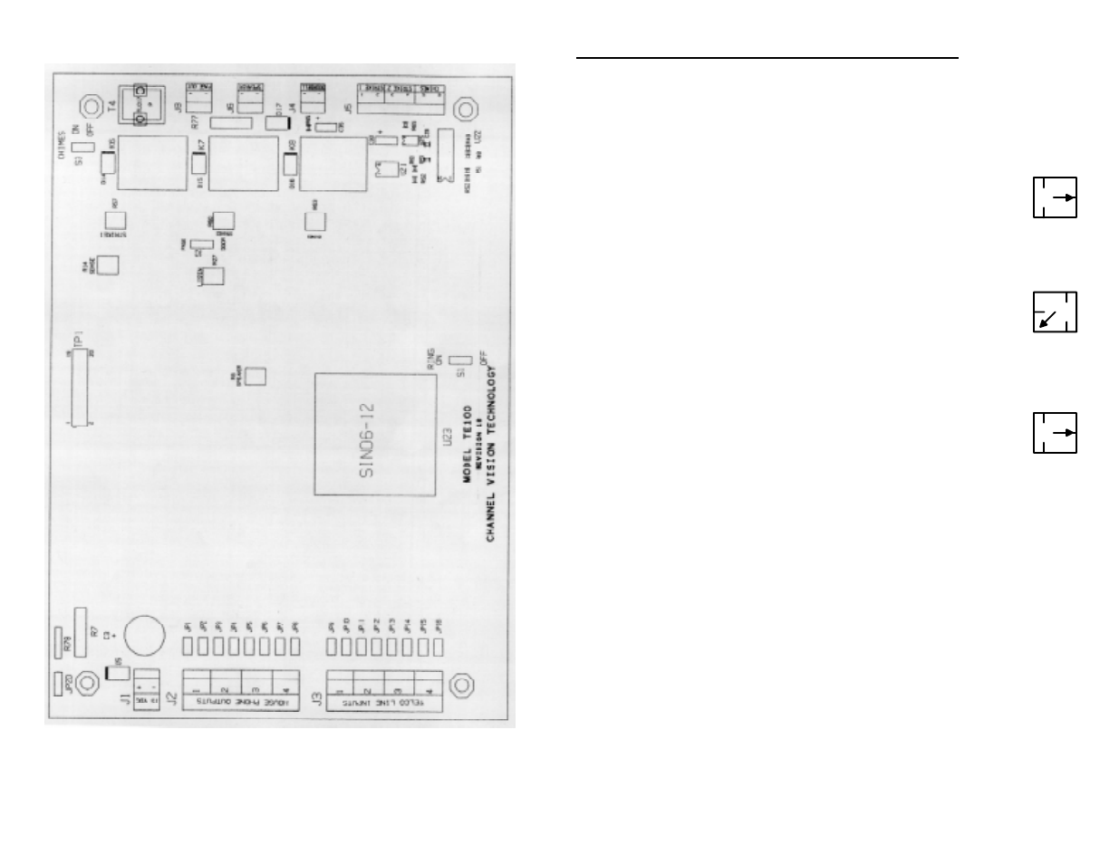Speaker, listen and sense adjustments | Channel Vision TE-100 User Manual | Page 3 / 4