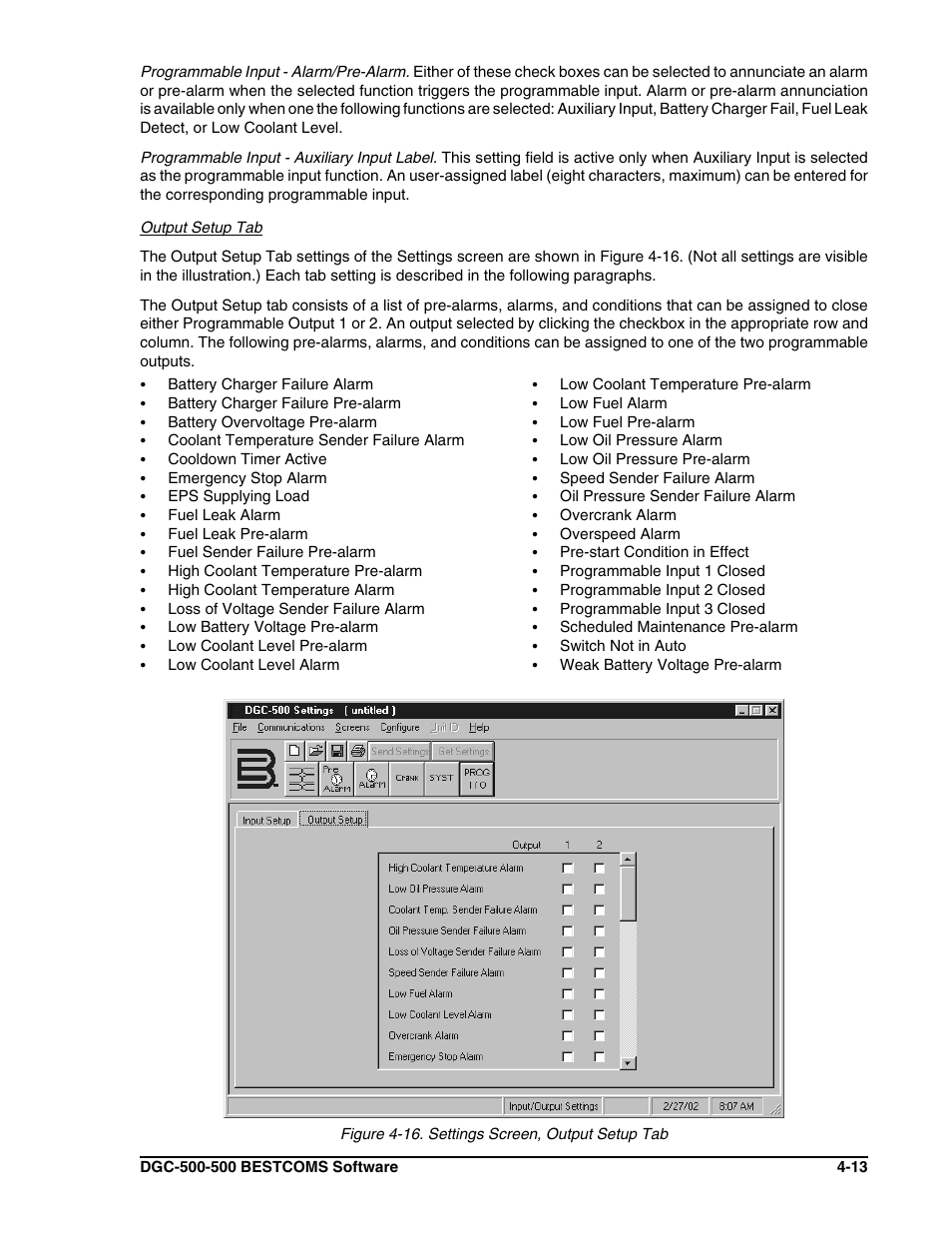 Engine run time -15 settings files -15 | Winco DGC-500 User Manual | Page 67 / 98