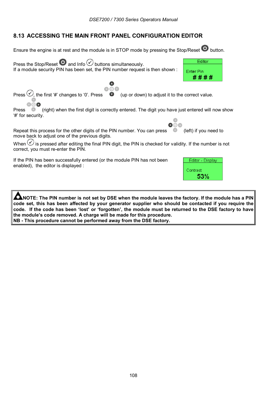 Winco DSE7300 Series User Manual | Page 108 / 122