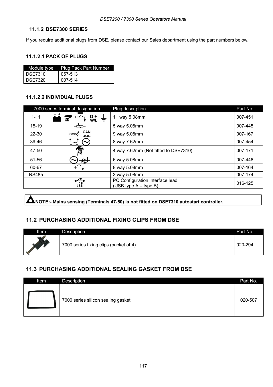 Winco DSE7300 Series User Manual | Page 117 / 122
