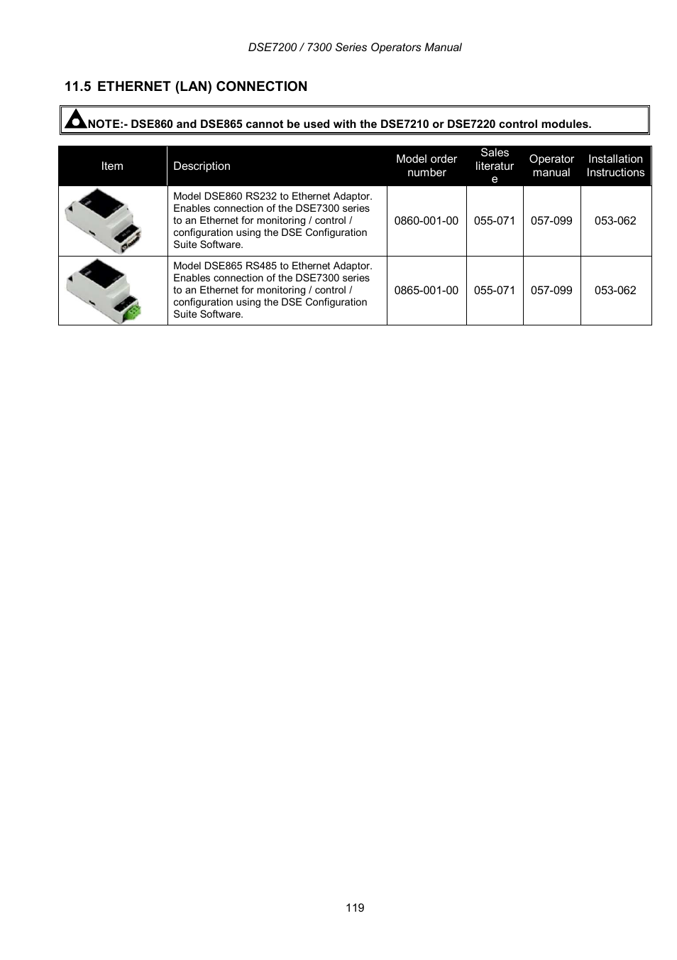Winco DSE7300 Series User Manual | Page 119 / 122
