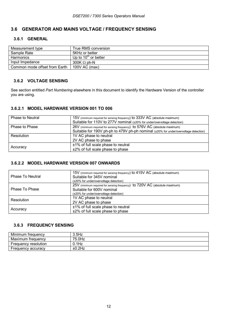 6 generator and mains voltage / frequency sensing | Winco DSE7300 Series User Manual | Page 12 / 122