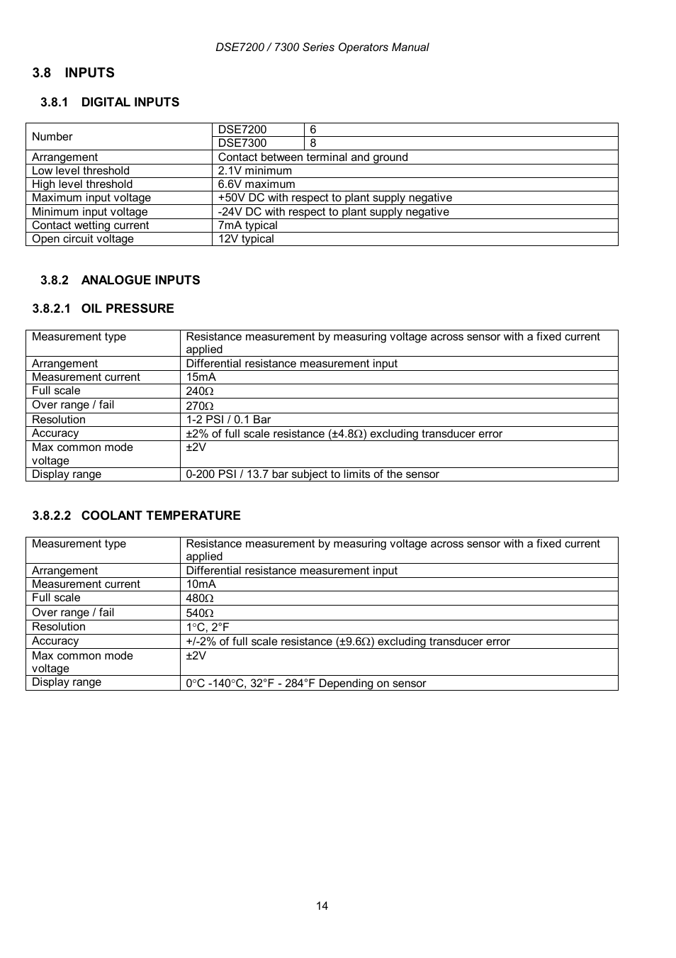 Winco DSE7300 Series User Manual | Page 14 / 122